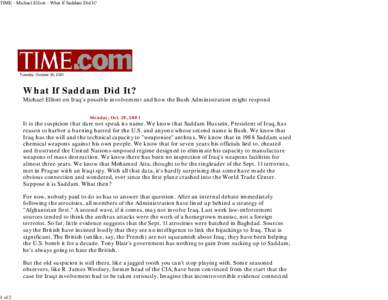 TIME - Michael Elliott - What If Saddam Did It?