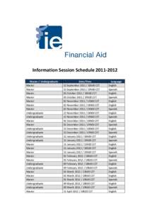 Microsoft Word - IE FINANCIAL AID_Information Session Scheduledocx