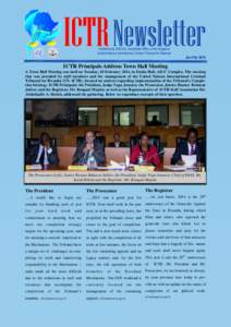 ICTR Newsletter Published by ERCOU, Immediate Office of the Registrar United Nations International Criminal Tribunal for Rwanda Jan-Feb 2014