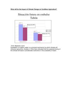 What will be the Impact of Climate Change on Cordillera Agriculture?  (from Alejandro Leon) Availability of irrigation water is a principal mechanism by which climate will influence agriculture. Studies in Chile have ind