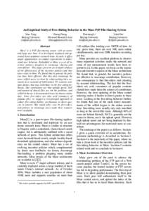 An Empirical Study of Free-Riding Behavior in the Maze P2P File-Sharing System Mao Yang Beijing University   Xiaoming Li