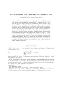 ´ REFINEMENTS OF GAL’S THEOREM AND APPLICATIONS MARK LEWKO AND MAKSYM RADZIWILL Abstract. We give a simple proof of a well-known theorem of G´al and of the recent related results of Aistleitner, Berkes and Seip [1] r