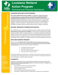 Louisiana Wetland Action Program Technical and Financial Assistance Preservation