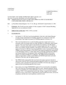 Safety / Self-contained breathing apparatus / Clothing / Respirator / Gas mask / Title 46 of the Code of Federal Regulations / Mine Safety and Health Administration / Masks / Industrial breathing sets / Technology