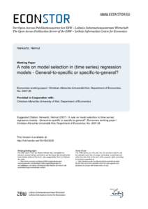 econstor  www.econstor.eu Der Open-Access-Publikationsserver der ZBW – Leibniz-Informationszentrum Wirtschaft The Open Access Publication Server of the ZBW – Leibniz Information Centre for Economics