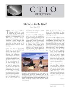 CTIO OPERATIONS Site Survey for the GSMT Robert Blum, CTIO