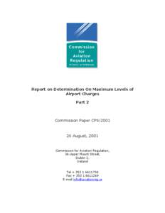 Report on Determination On Maximum Levels of Airport Charges Part 2 Commission Paper CP9/2001