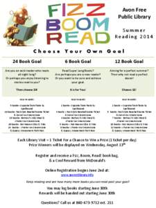 Avon Free Public Library Summer Reading[removed]Choose Your Own Goal