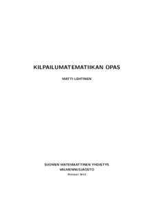 KILPAILUMATEMATIIKAN OPAS MATTI LEHTINEN