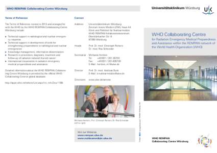 WHO REMPAN Collaborating Centre Würzburg  Terms of Reference Contact
