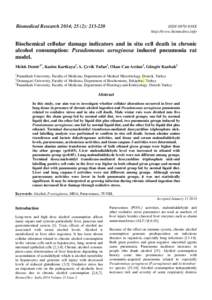 Biomedical Research 2014; 25 (2): [removed]ISSN 0970-938X http://www.biomedres.info  Biochemical cellular damage indicators and in situ cell death in chronic