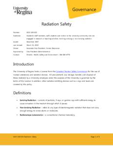 Governance Radiation Safety Number: GOV[removed]