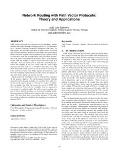 Network Routing with Path Vector Protocols: Theory and Applications Joao ˜ Lu´ıs Sobrinho Instituto de Telecomunicac¸oes, ˜
