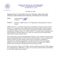 OMB Circular A-123 Revised
