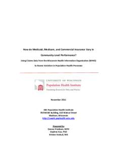 How do Medicaid, Medicare, and Commercial Insurance Vary in Community-Level Performance? Using Claims Data from the Wisconsin Health Information Organization (WHIO) to Assess Variation in Population Health Processes  Nov