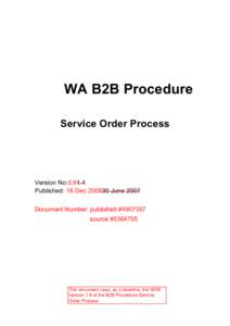 B2B Procedure : Service Order Process v1.4