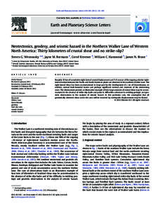 Neotectonics, geodesy, and seismic hazard in the Northern Walker Lane of Western North America: Thirty kilometers of crustal shear and no strike-slip?