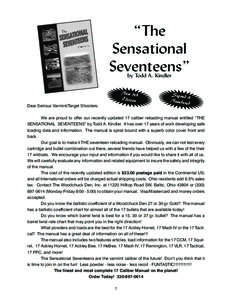 “The Sensational Seventeens” by Todd A. Kindler  New 5th