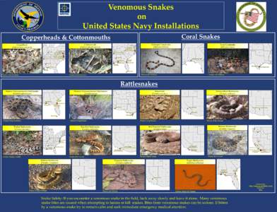 Venomous Snakes on United States Navy Installations Coral Snakes  Copperheads & Cottonmouths