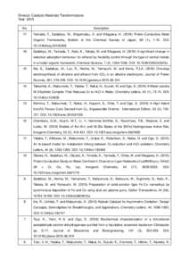 Division: Catalytic Materials Transformations Year: 2015 No. Description