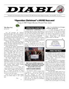 DIABLO The Link for All Veterans, Spouses, Family And Friends Of The 508th Parachute Infantry Regiment Association- NovemberVol. 4, Nr. 3 “Operation Christmas” a HUGE Success! EveryTrooper Receives Pre