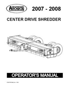 CENTER DRIVE SHREDDER OPERATOR’S MANUAL PNRev)