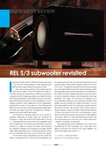 EQUIPMENT REVIEW  REL S/3 subwoofer revisited I