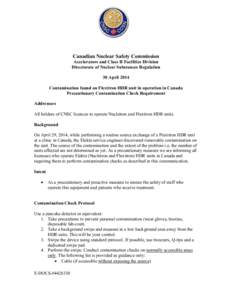 Nuclear accidents / Earth / Canadian Nuclear Safety Commission / Natural Resources Canada / Contamination