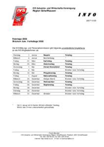 Mitglieder-Info  IVS Industrie- und Wirtschafts-Vereinigung Region Schaffhausen