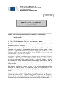 EUROPEAN COMMISSION HEALTH AND CONSUMERS DIRECTORATE-GENERAL Health systems and products Medicinal products – authorisations, EMA  PHARM 628