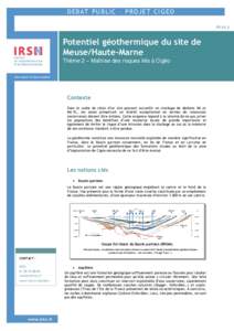 Fiche pédagogique: Potentiel géothermique du site de Meuse/Haute-Marne