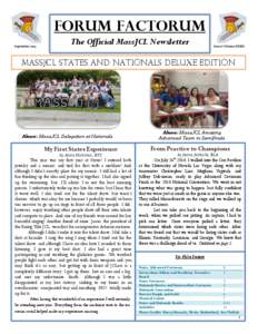 Forum Factorum September 2013 The Official MassJCL Newsletter  Issue I Volume XXXIX