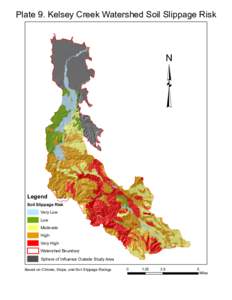 Plate 9. Kelsey Creek Watershed Soil Slippage Risk  ³ Legend  Soil Slippage Risk