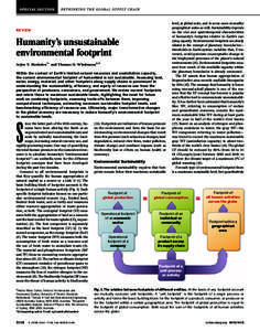 REVIEW  Humanity’s unsustainable environmental footprint Arjen Y. Hoekstra1* and Thomas O. Wiedmann2,3 Within the context of Earth’s limited natural resources and assimilation capacity,