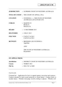 [2012] WASCA 96  JURISDICTION : SUPREME COURT OF WESTERN AUSTRALIA