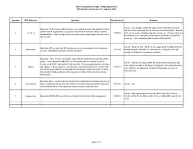 SR 167 Puyallup River Bridge - Bridge Replacement RFP Questions and Answers # 3 - August 8, 2013 RFP Reference  Question