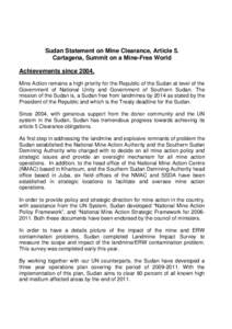 Microsoft Word - Sudan mine clearance statement Cartagena.doc