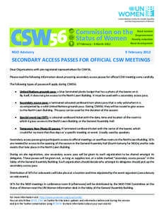 56 CSW Commission on the Status of Women