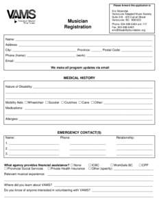 Please forward this application to  Musician Registration  Eric Molendyk
