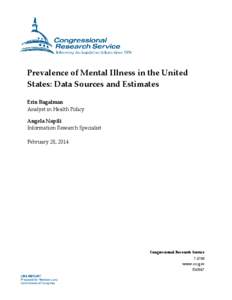 Prevalence of Mental Illness in the United States: Data Sources and Estimates