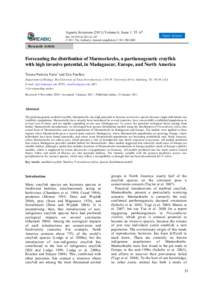 Forecasting the distribution of Marmorkrebs, a parthenogenetic crayfish with high invasive potential, in Madagascar, Europe, and North America