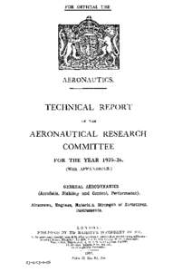 FOR OFFICIAL USE.  AERONAUTICS. TECHNICAL REPORT OF THE