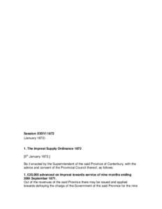 Schedule. Education Ordinance Session VIII., No. 10. Board of Education Ordinance 1863 Education Ordinance 1864 Education Ordinance Amendment Ordinance 1865 Education Ordinance 1864 and the Education Ordinance Amendment 