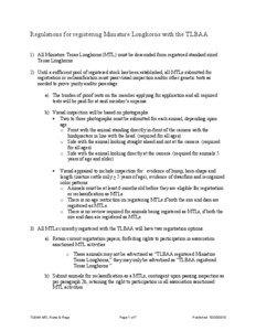 Regulations for registering Miniature Longhorns with the TLBAA 1) All Miniature Texas Longhorns (MTL) must be descended from registered standard sized Texas Longhorns