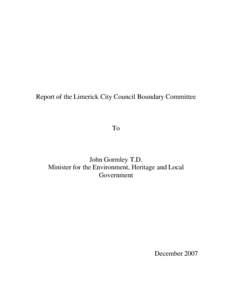 Report of the Limerick City Council Boundary Committtee