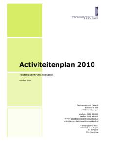 Activiteitenplan[removed]Technocentrum Zeeland