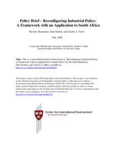 Industrial policy / Dani Rodrik / Socialism / Economic growth / Ricardo Hausmann / Competitiveness / Development economics / Economics / Macroeconomics / International trade