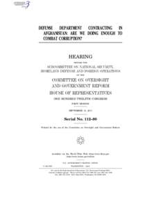 United States / United States House Committee on Oversight and Government Reform / John F. Tierney / David Petraeus / Commission on Wartime Contracting in Iraq and Afghanistan / Military / Jason Chaffetz / Military personnel / War in Afghanistan