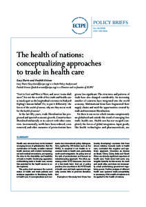 POLICY BRIEFS No[removed]ISSN[removed]The health of nations: conceptualizing approaches