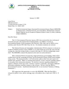 Draft Environmental Impact Statement/Environmental Impact Report (DEIS/EIR) for Replacement of National Oceanic and Atmospheric Administration, National Marine Fisheries Service Southwest Fisheries Science Center, La Jol